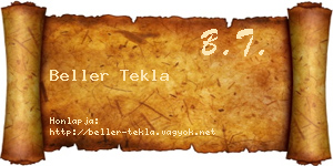 Beller Tekla névjegykártya